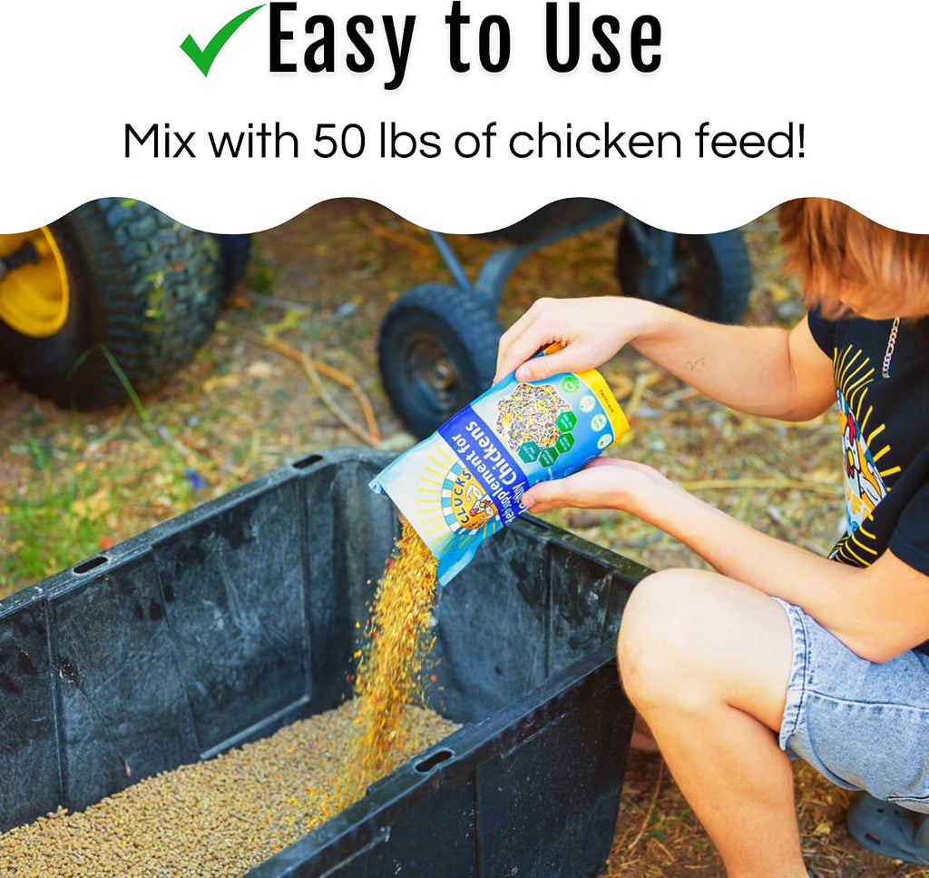 Buff Clucks Healthy Chickens Bundle - Herb Supplements for Backyard Chickens and Grub Fuel Black Soldier Fly Larvae - Nutrient Packed Chicken Treats, Poultry Feed