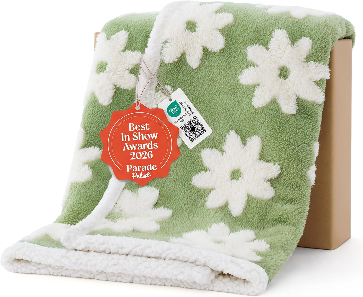 LE SURE Waterproof Dog Blankets for Medium Dogs Cute 3D Jacquard,30x40