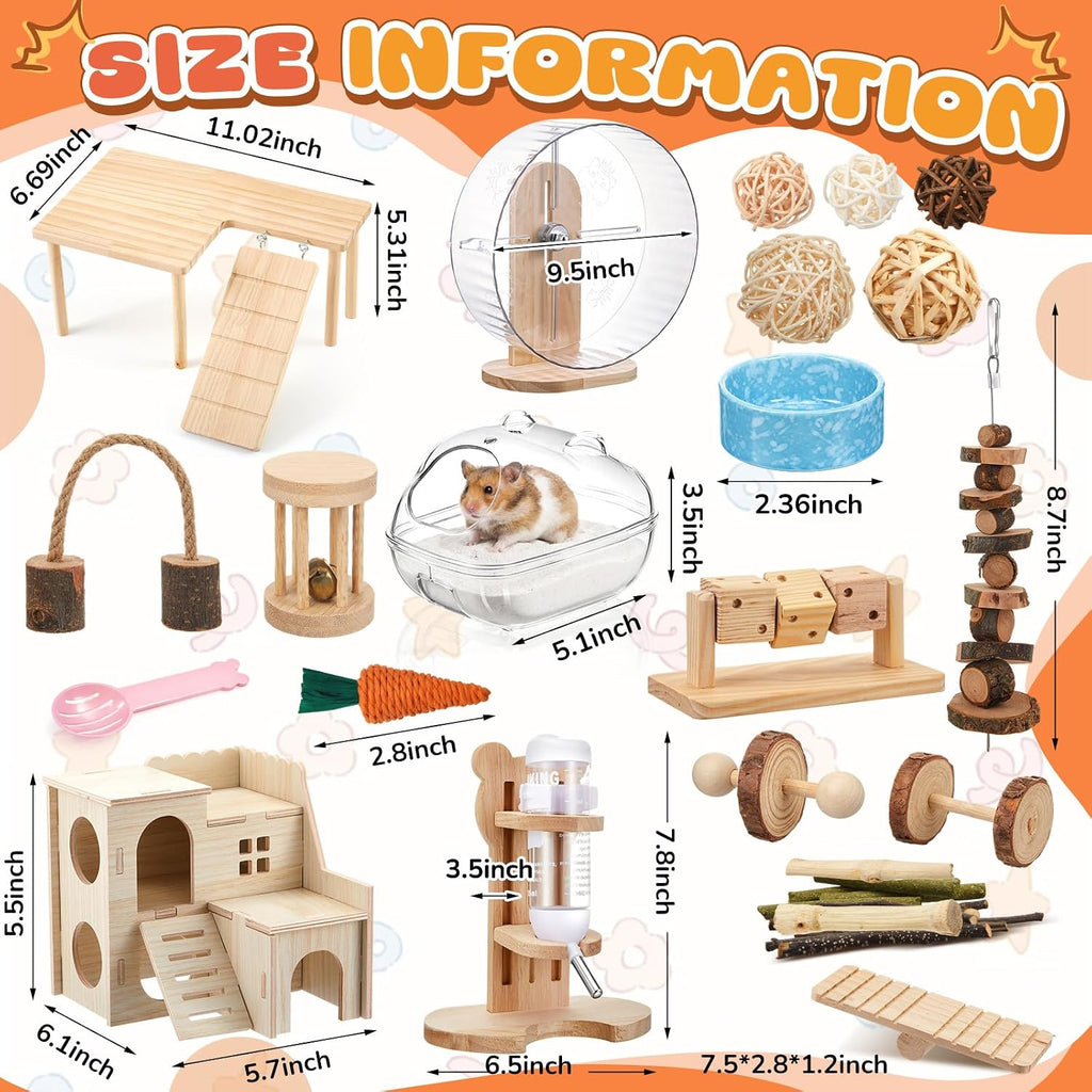 40 Pcs Hamster Cage Accessories Exercise Wheel,Interactive Style