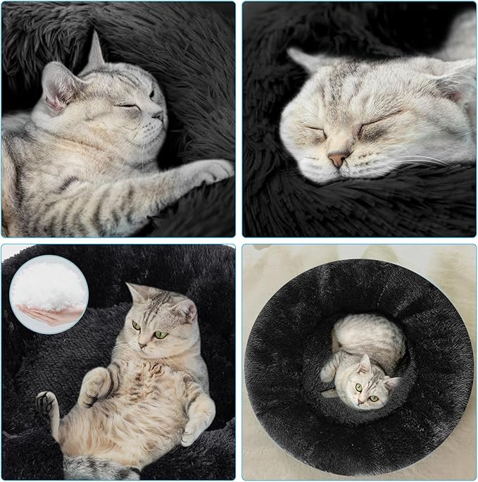 Dog Bed for Small Medium Large Dogs, 24 inch Calming Dogs Bed, Washable-Round - Image 4