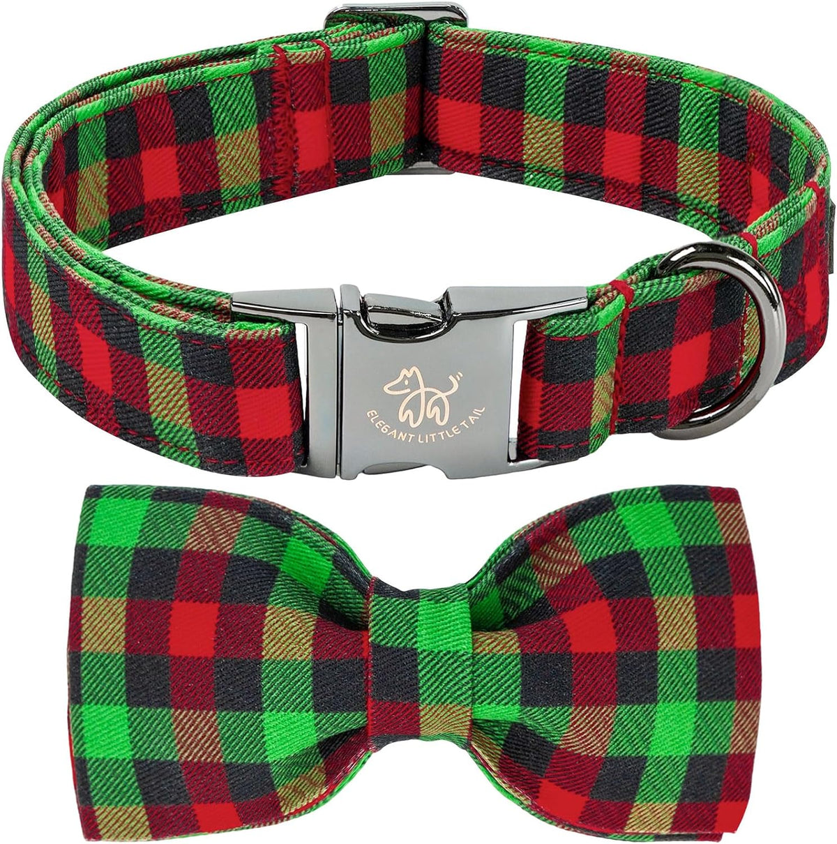 Fall Dog Collar with Bow, Black and Orange Print Fall Pet Collars Medium