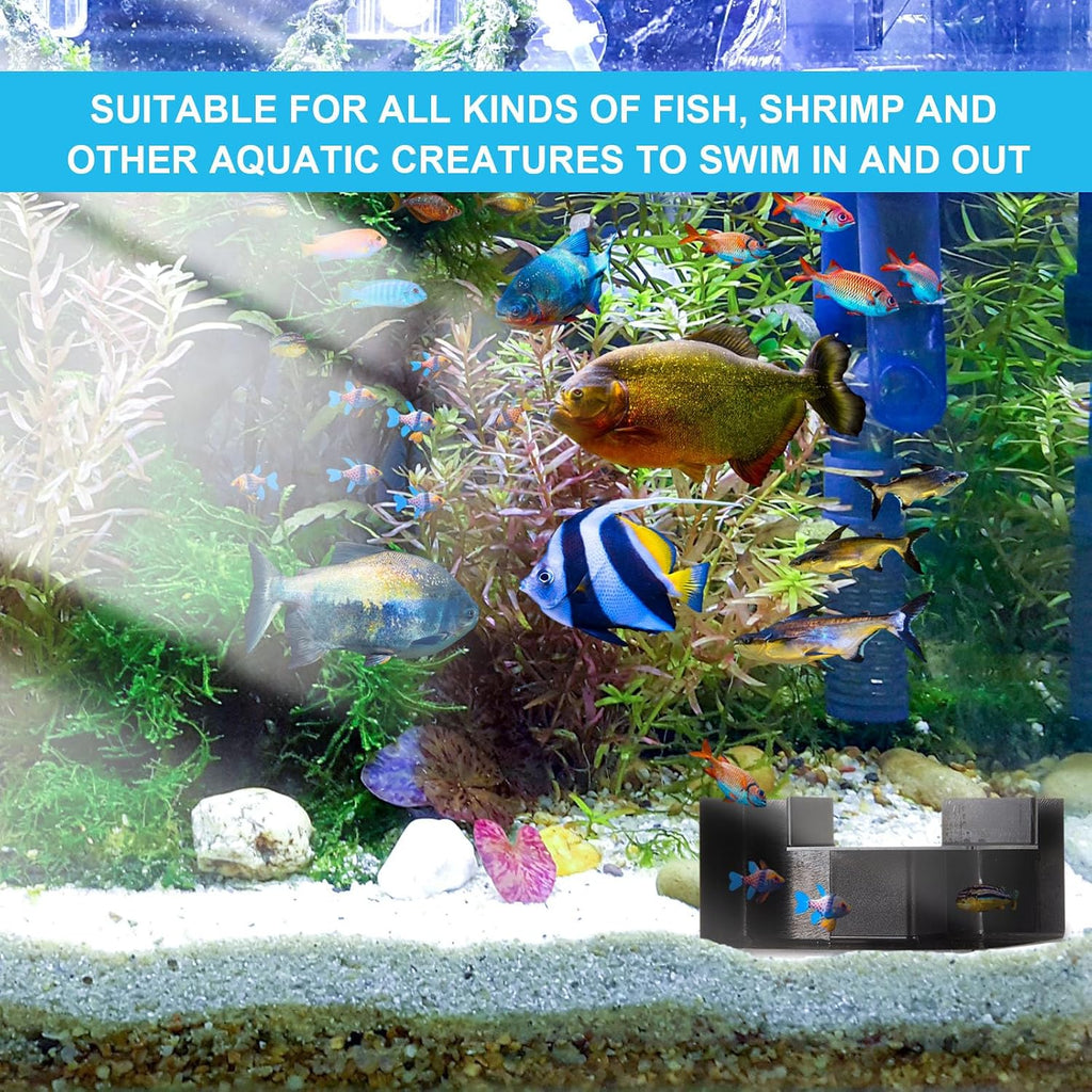 Nuanchu 2 Pcs Aquarium Underground Tunnel, Dual-Entrance Fish Hideout Cave