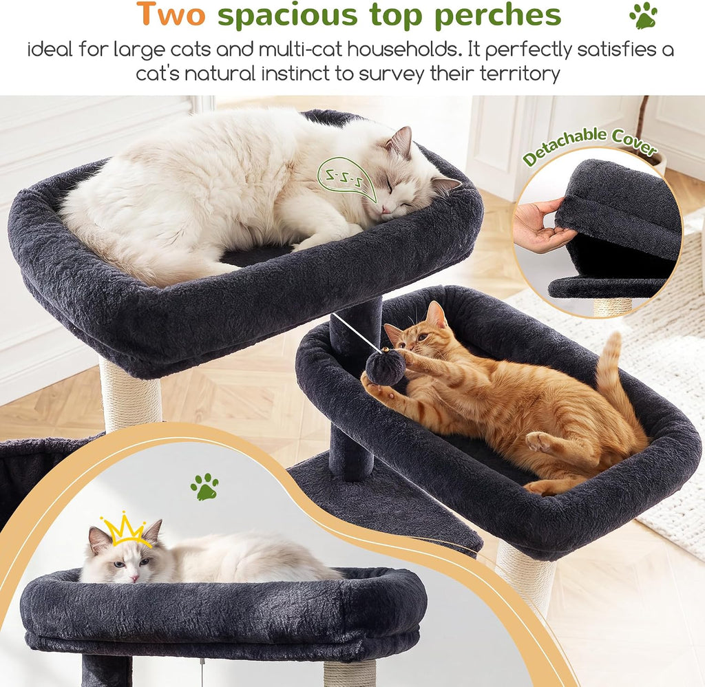 Globlazer 79in Heavy Duty Cat Tree for Large Cats, S79, Dark Grey