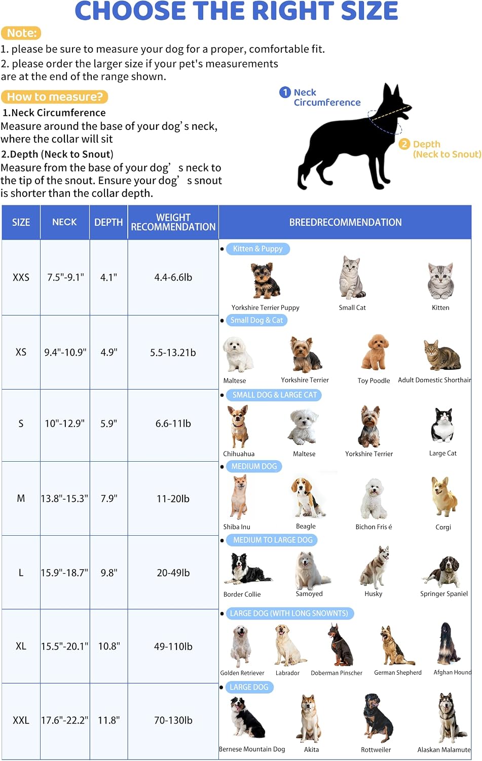 Soft Dog Cone Collar to Stop Licking After Surgery, Comfy Dog Cone Alternative for Large Medium Small Dogs/Cats, Adjustable Washable E-Collar for Spay Neuter Recovery and Neck Protection