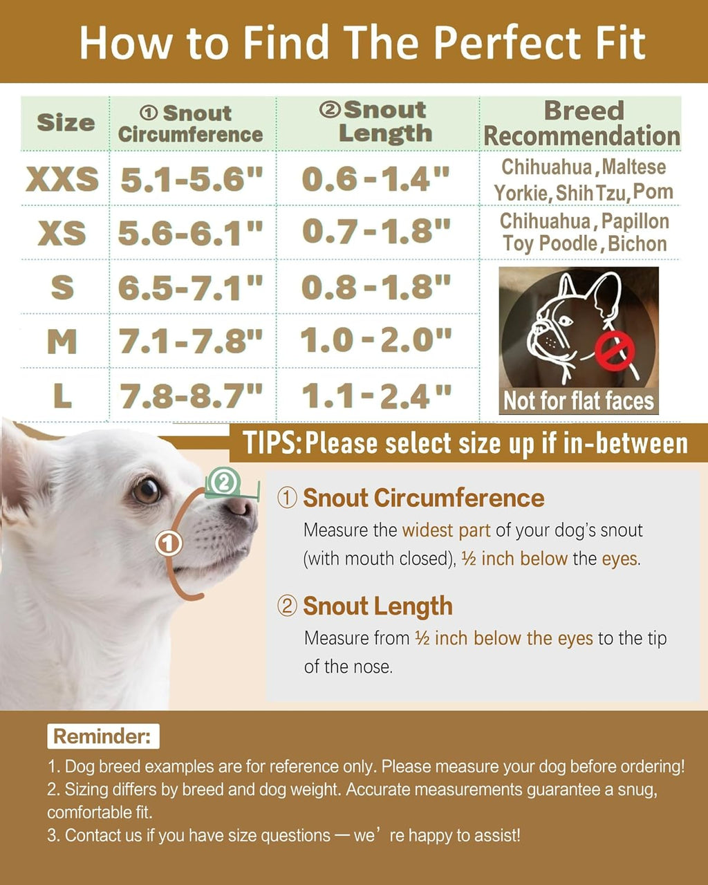 Basket Muzzle for Small Dogs Short Snout Anti-Scavenging No Bite