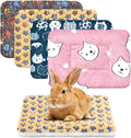 Eilyliafe 4 Pack Rabbit Bunny Bed Soft Guinea Pig Bed Mat Washable Guinea Pig Bunny Pad Reversible Small Animal Bed Cage Liner for Hamster Rat Hedgehog Chinchilla Ferret (13×10 Inch)