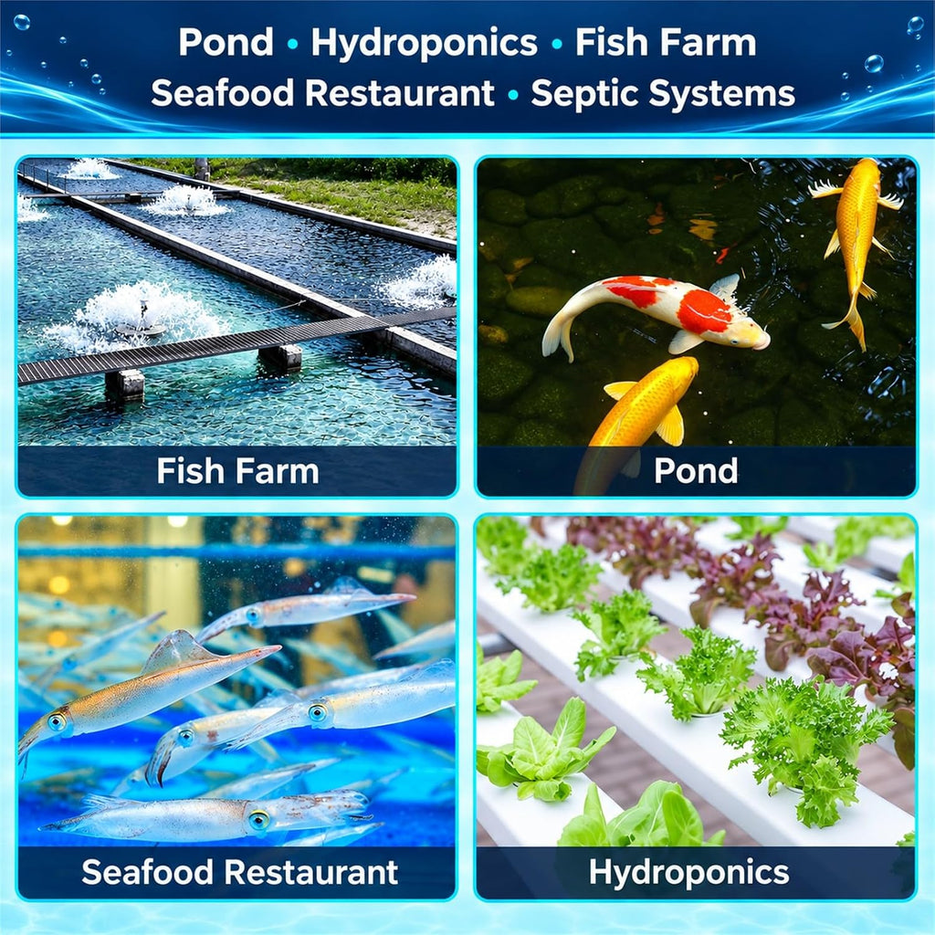 AquaMiracle Linear Air Pump AP-40/AP-60/AP-80/AP-160 for Pond Aeration, Septic, Hydroponic, 635/950/1350/2550GPH, Pond, Waste Treatment, Aquarium, Fish Farm, Seafood Restaurant