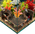 Aquarium Underground Corner Cave with 2 Simulated Resin Coral for Corners