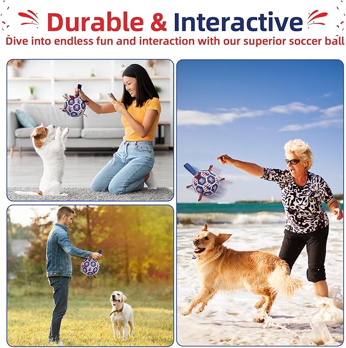 Diman Dog Toy Soccer Ball : Outdoor Dog Toys, Dog's Independence Day Gift - Image 2