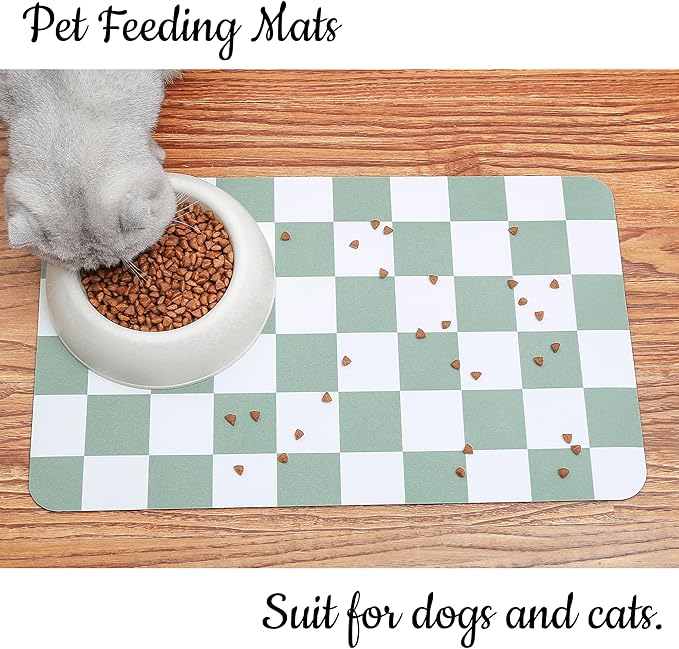 Ralxion Checkered Dog Feeding Mat, Absorbent Mats - Image 4