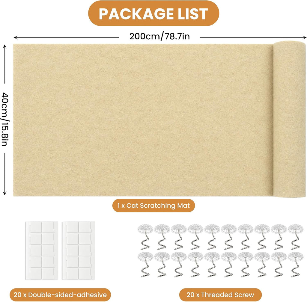 Cat Scratch Furniture Protector, Couch Protector from Cat Claws, Beige