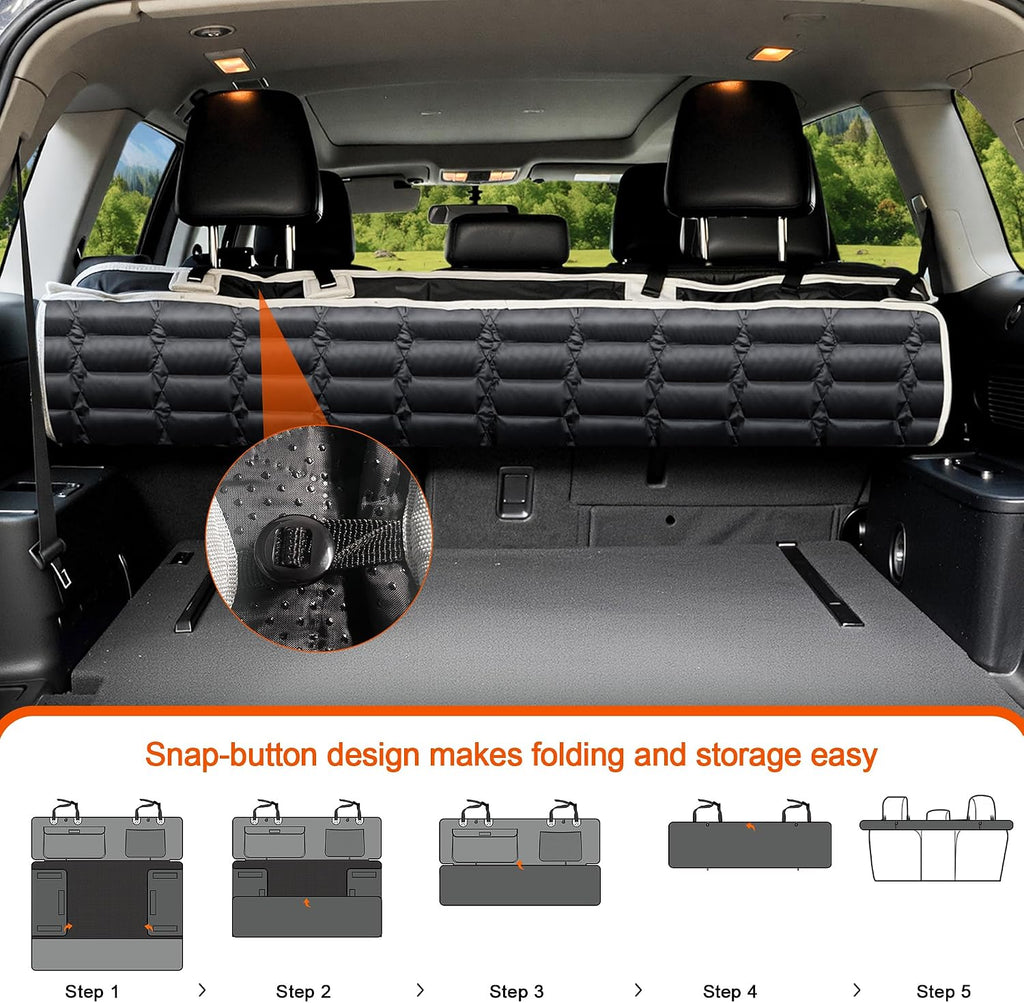 Reliadura SUV Cargo Liner for Dogs, Waterproof Dog Trunk Cover with Bumper Flap Protector, Pet Cargo Mat Cover for SUVs Sedans Vans, Non-Slip Scratchproof Dog Seat Cover, Large Size Universal Fit
