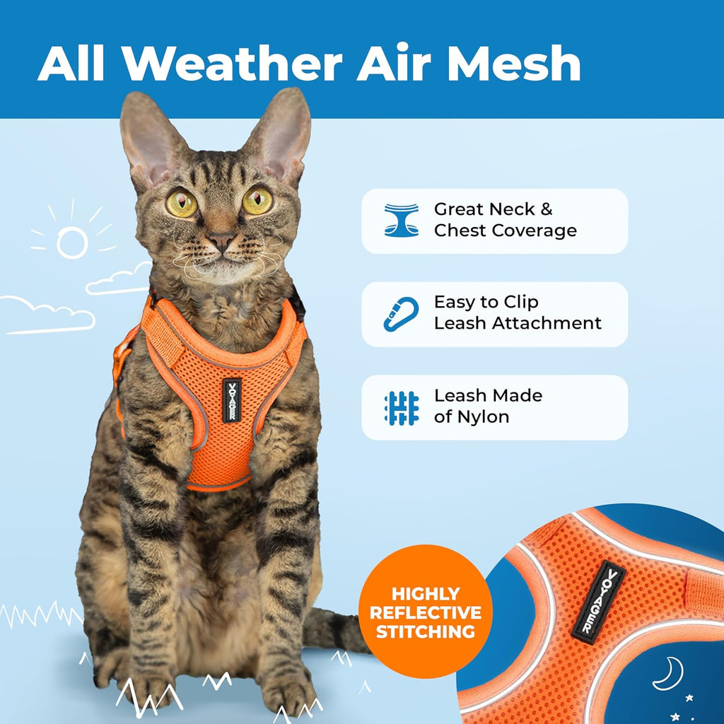 Voyager Escape-Proof Step-in Harness & Leash - Orange, Medium