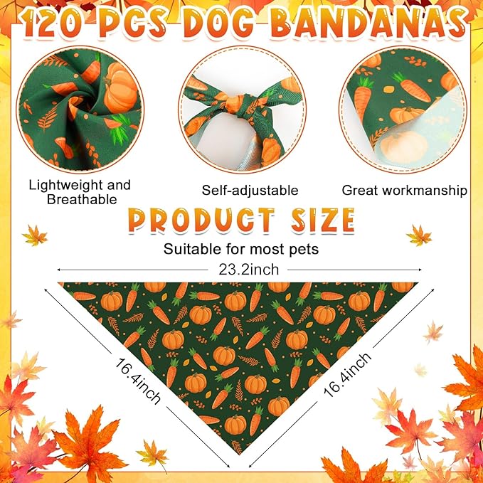 Sanwuta 120 Pcs Thanksgiving Fall Bandanas - Image 2
