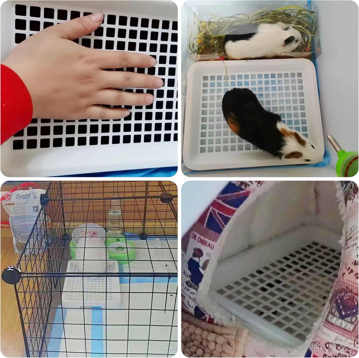 Generic Guinea Pig Toilet, Small Animal Potty Trainer Corner, Square Rat Litter Bedding Box with Small Broom, Dustpan, Small Pet Litter Toilet for Guinea Pigs, Chinchilla, Ferret,Galesaur…