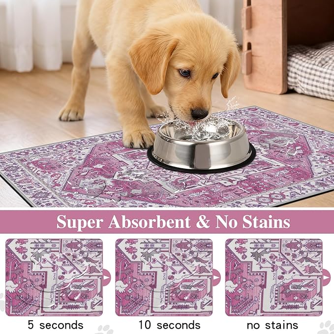famibay Dog Food Mat, Absorbent Cat Dog Mats - Image 2