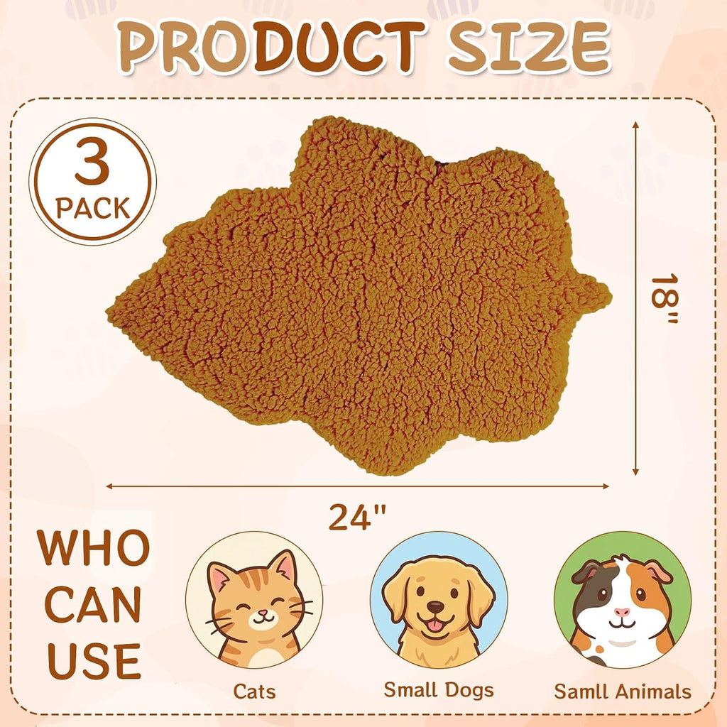 3Pack Self Warming Pet Bed Leaf Pad, Mixed Colors, Medium-18 x24