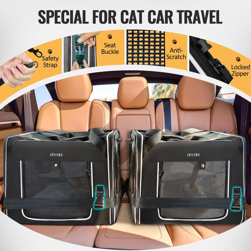 Petskd Combinable Pet Car Travel Carrier for a Large Cat/Medium Dog