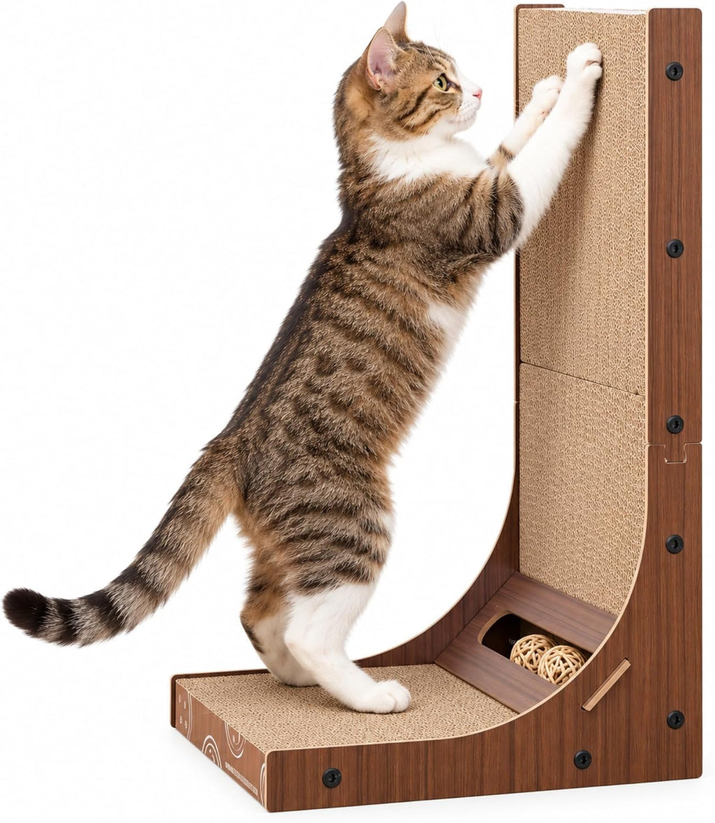 Petpals Corrugate Cardboard Cat Scratching Pad, 24" Double Side L Shaped
