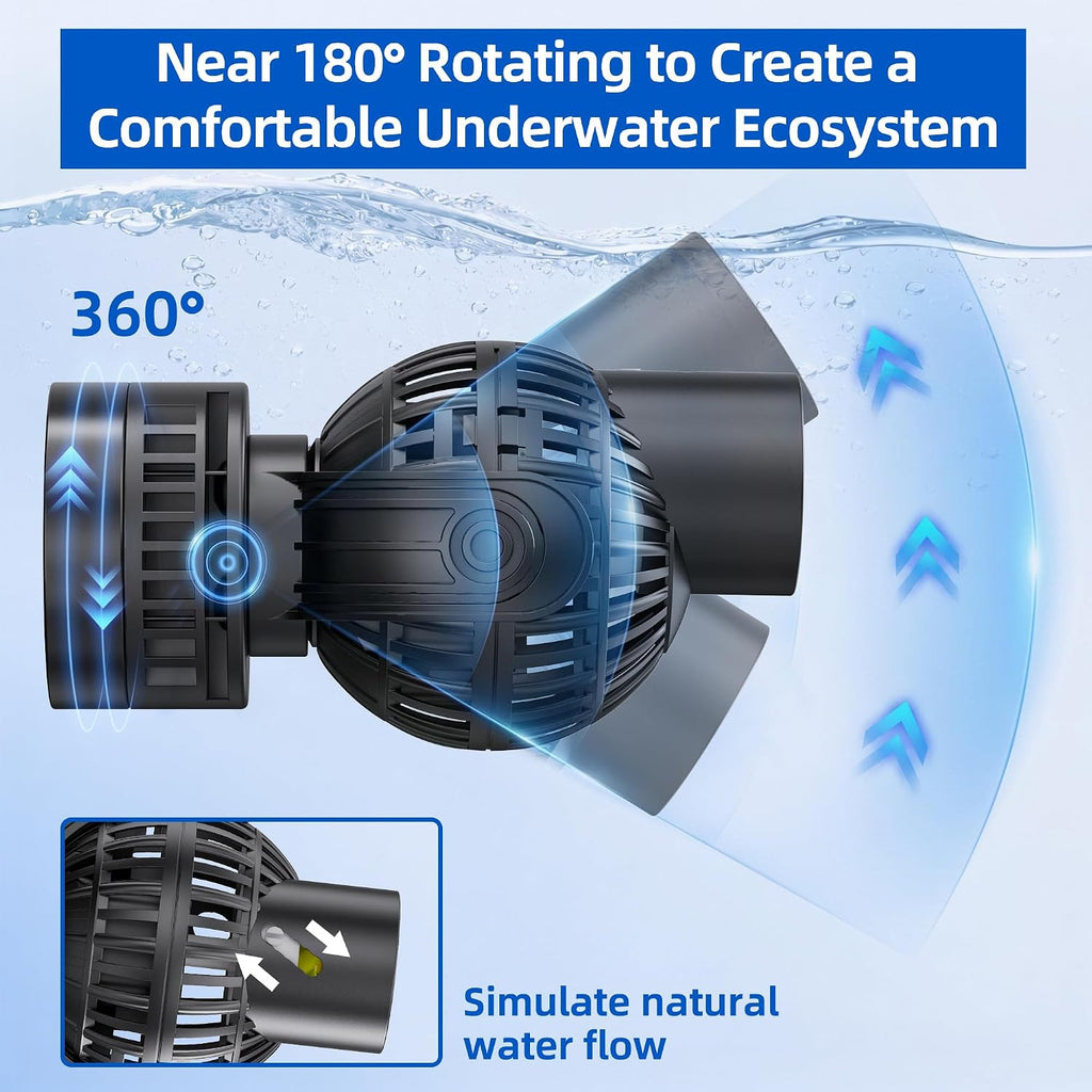 1050 GPH Aquarium Circulation Pump Wave Maker Power Head with magnetic mount Suction Blue