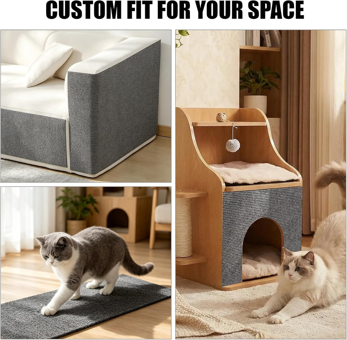 78.7"x15.8" Cat Scratch Couch Furniture Protector, DIY Self-Adhesive