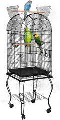 SUPER DEAL 63.5'' Rolling Bird Cage Large Wrought Iron Cage by Superdeal