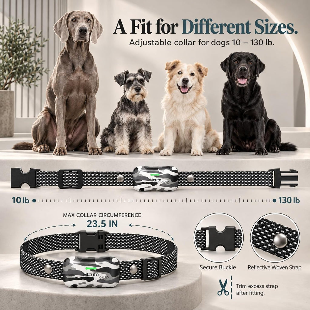 Wireless Dog Fence System for 2 Dogs, 2-in-1 Electric Pet Containment & Remote Training Collar, 25–3500 FT Adjustable Boundary, 6000 FT Training Range, IPX7 Waterproof, for 10–130 lb Dogs, Arctic