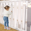 Baby Gates for Stairs with Banister, Guard Safety Net for Baby, 10ft x 3ft Stair Railing Mesh Barrier for Kids, Cats, Dogs, Child Safety Rail Guard, White