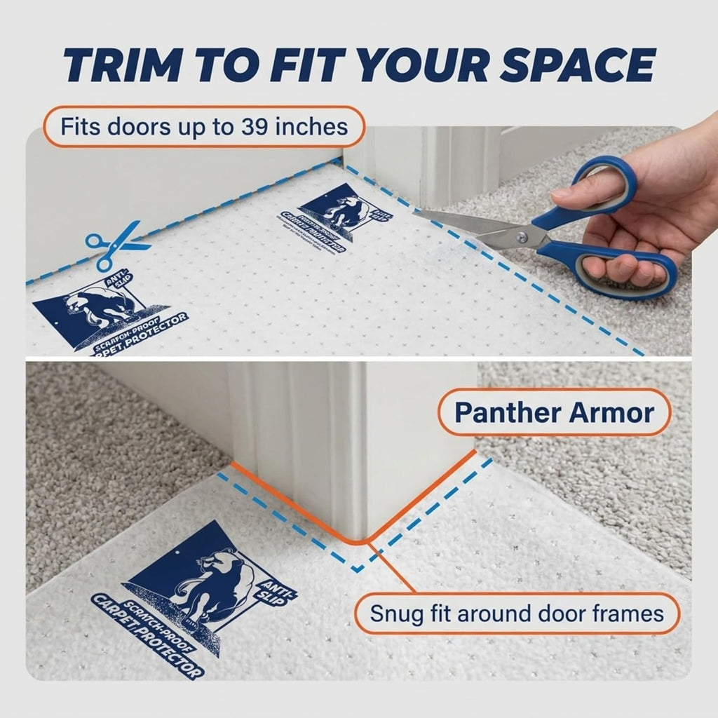 Panther Armor Cat Carpet Protector, Clear Plastic Runner Mat 12 x 43 in