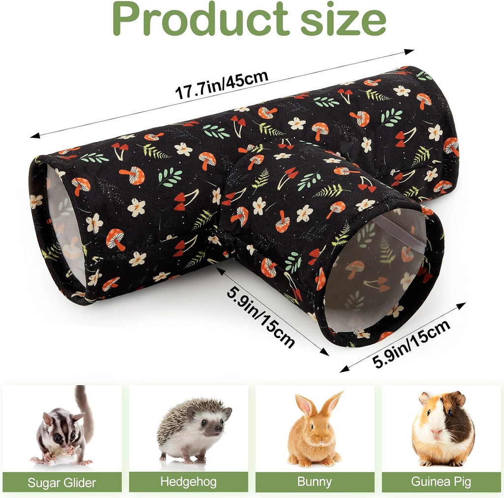 Bienbee Guinea Pig Tunnel, 3-Way Washable Collapsible Toy for Small Animals