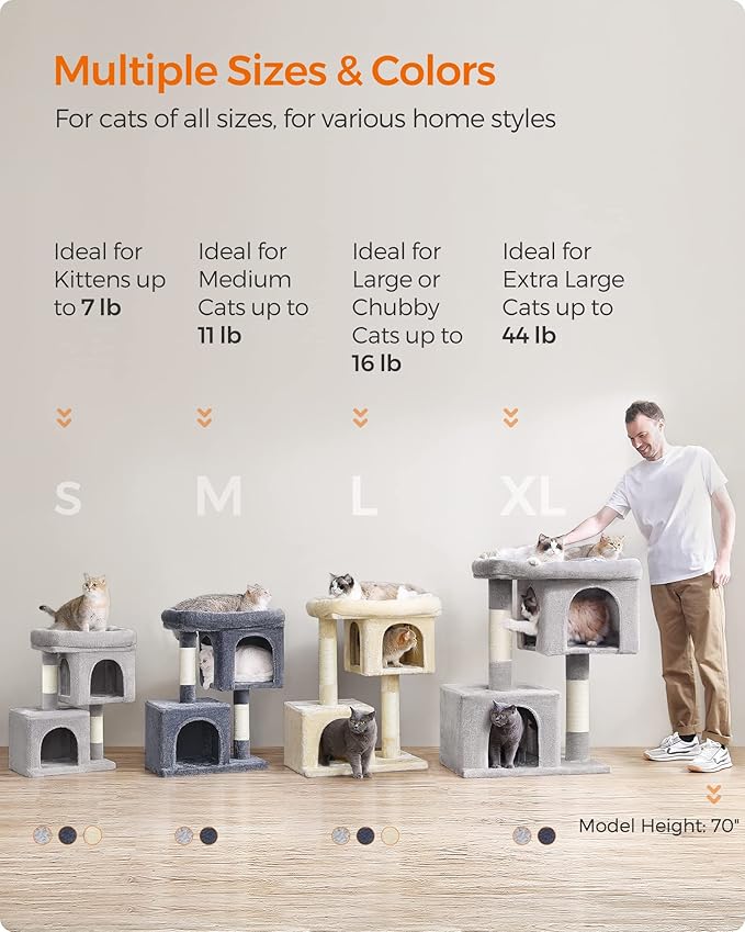 Feandrea Cat Tree, 33.1-Inch Cat Tower, Plush Condo - Image 6
