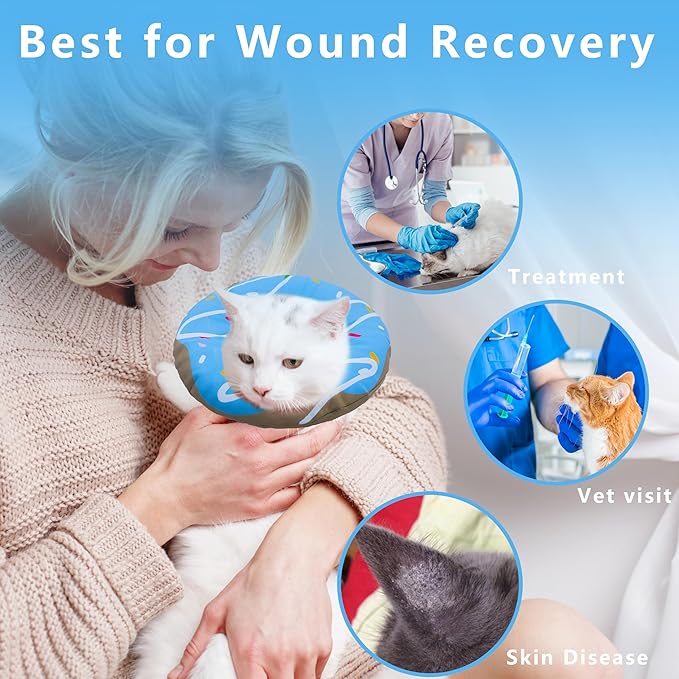 Cat Cone Collar Soft, Adjustable Cat Recovery Collar Kitten Cones to Stop - Image 5