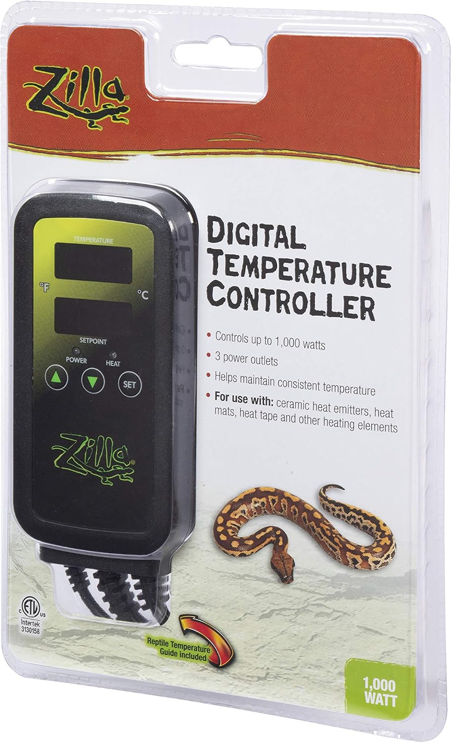 Zilla Digital Temperature Controller, Thermostat for Reptile Terrariums