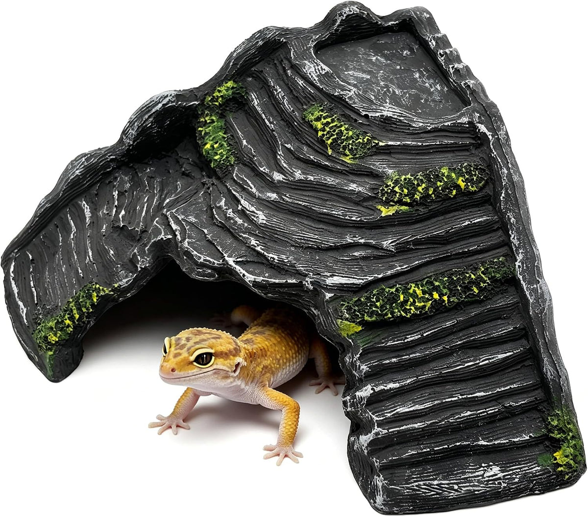 Reptile Hideout Cave with Basking Platform, Snake and Gecko Hide