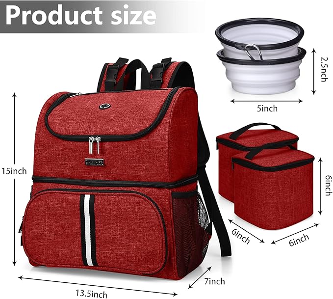 BAGLHER Pet Travel Bag, Double-Layer Pet Supplies Backpack, Pet Travel Backpack - Image 3