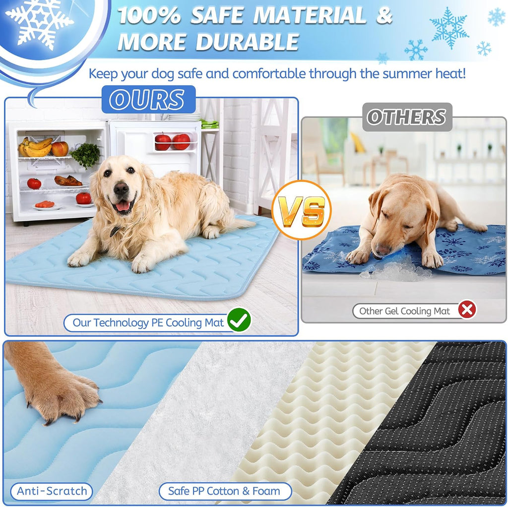 Cooling Mat for Large Dogs, 40"x28" Breathable Self Cooling Crate Mat