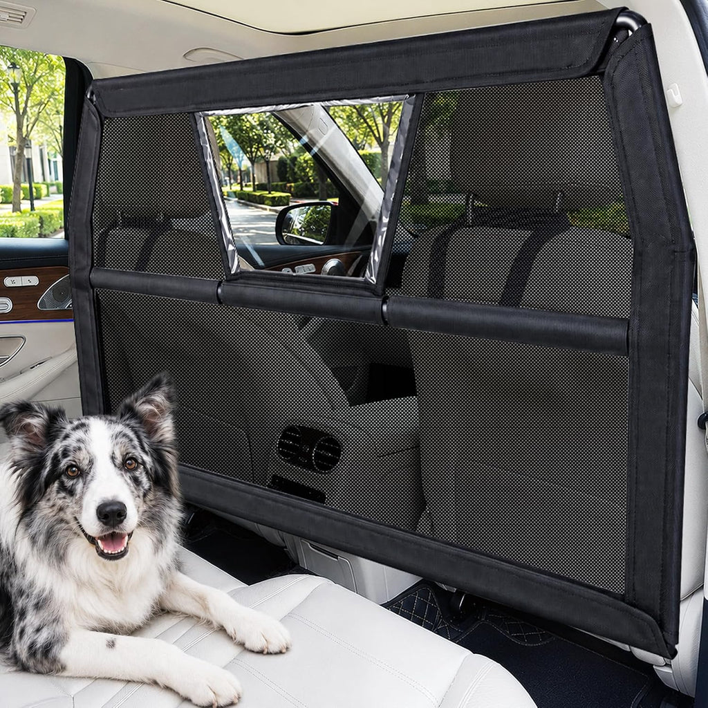 Dog Car Barrier, 56" Wide Metal Pet Divider for SUV Truck Sedan