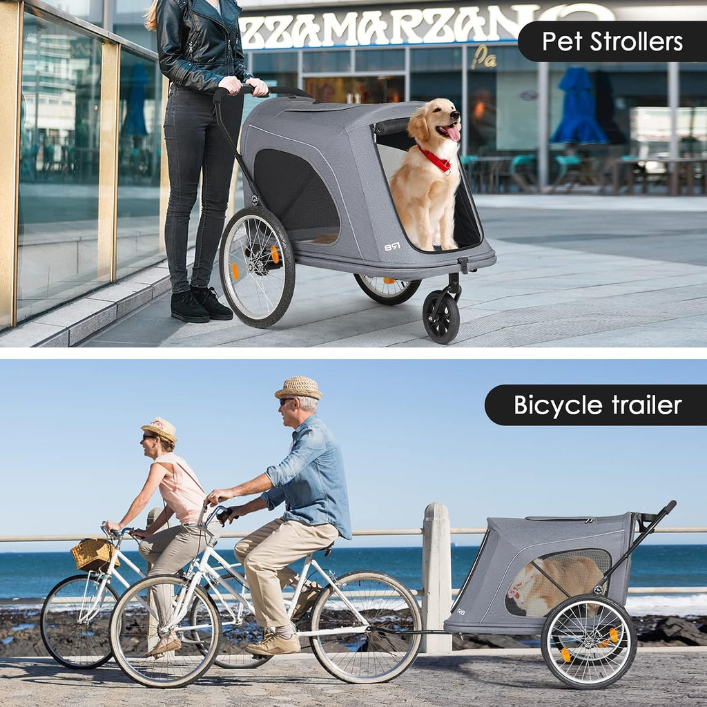 Beberoad Dog Stroller for Large Dogs Up to 100 lbs with Built-in Ramp