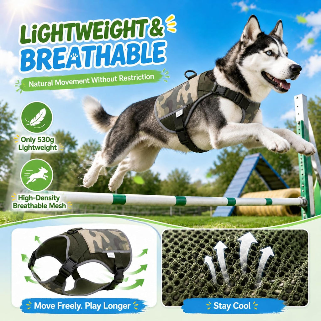 Cooling Dog Vest Harness with 4 Reusable Ice Packs, Helps Dog Heat Relief