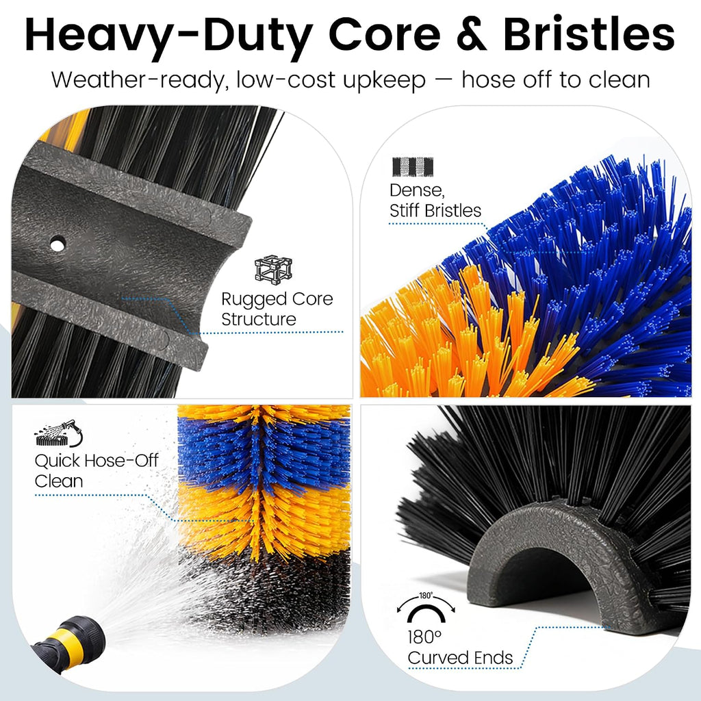 2PCS Livestock Scratching Brush for Goat, Heavy-Duty Post Grooming and Massage Scratch Brushes for Cow Donkey Goats Horse Sheep, with 8 Screws for Back Itch Relief & Keep Cleaning, 17" x 7.9"