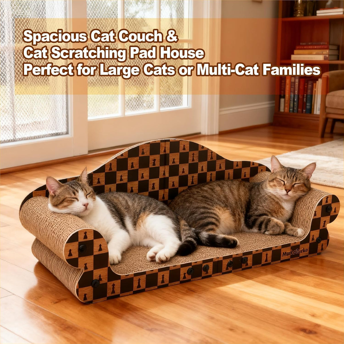 27" Cat Scratcher Bed & Sofa, Large Cardboard Cat Scratch Couch