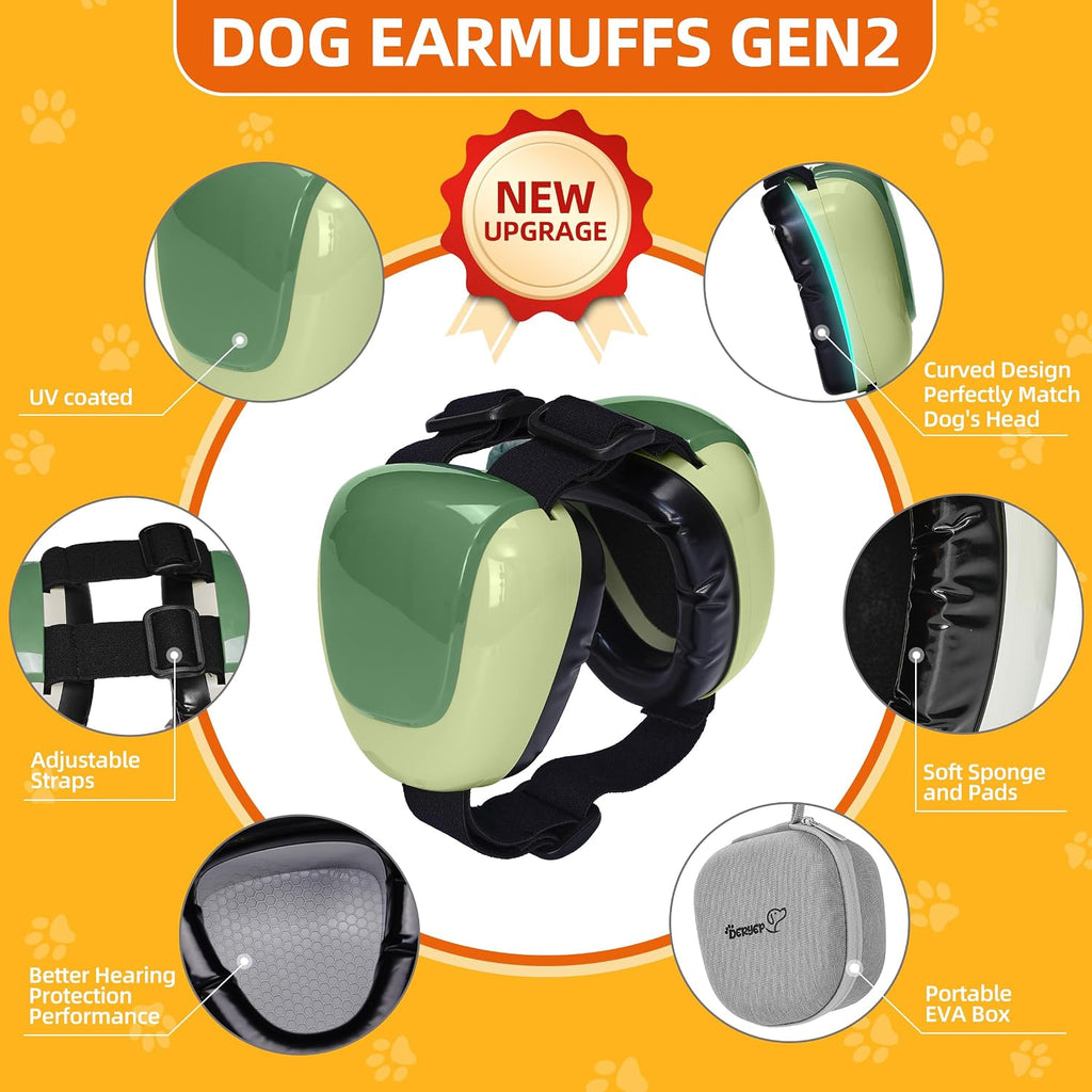 derYEP Dog Earmuffs GEN2 for Hearing Protection 30dB NRR Ear Muffs Noise Protection (Medium, Nocturne Grey)