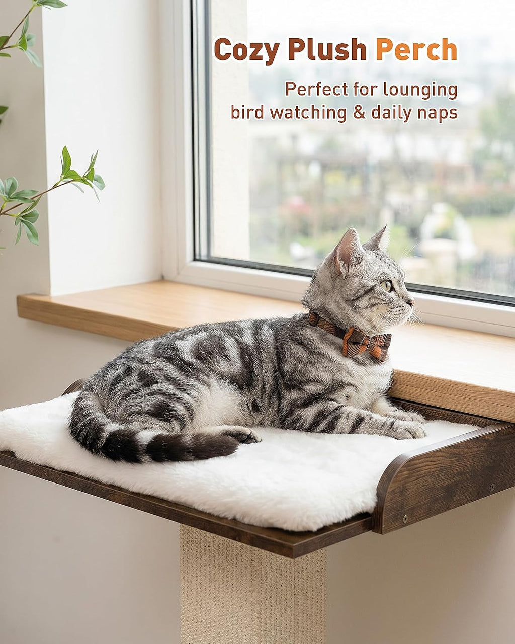 25.2" Retro Cat Scratching Post with Perch for Indoor Cats