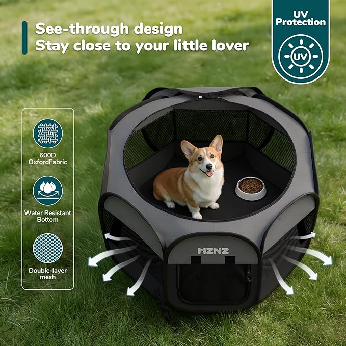 Dog Playpen, Portable Puppy Pet Crate Indoors - Image 4