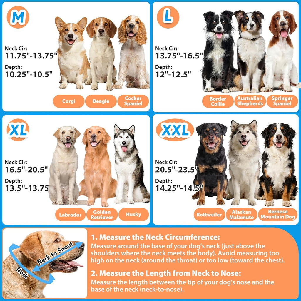 Extended Dog Cone to Stop Licking, Adjustable Depth, Transparent