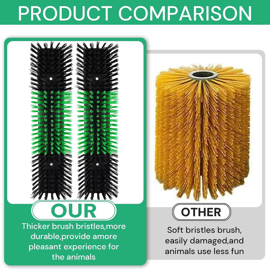 2pcs Livestock Scratching Brush with 8 Screws,Cattle and Horse Grooming Brush, Itch Relief for Horses, Goat, Cattle,Sheep,Cow and Pig,Animal Back Scratching