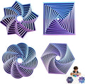 Easter Basket Stuffers 4 Packs Expanded Sensory Fidget Star,Fractal Fidget Hexagon,Hexagon Fidget Toy for Relax,Hexagonal Fidget Toy Stress Relief Pocket Toy Easter Gifts