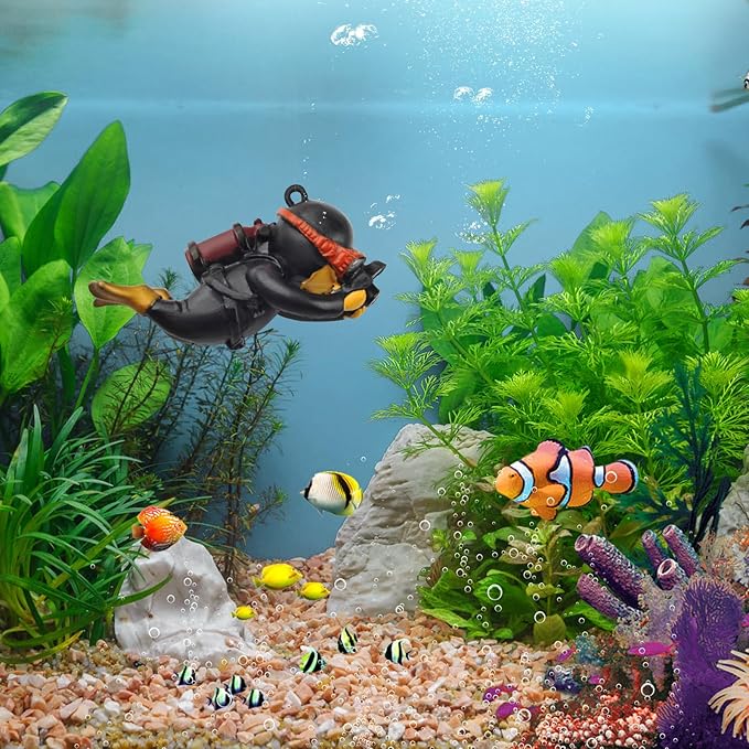 onesimcr Floating Fish Tank Decorations, Aquarium Decorations, Lovely Diver - Image 9