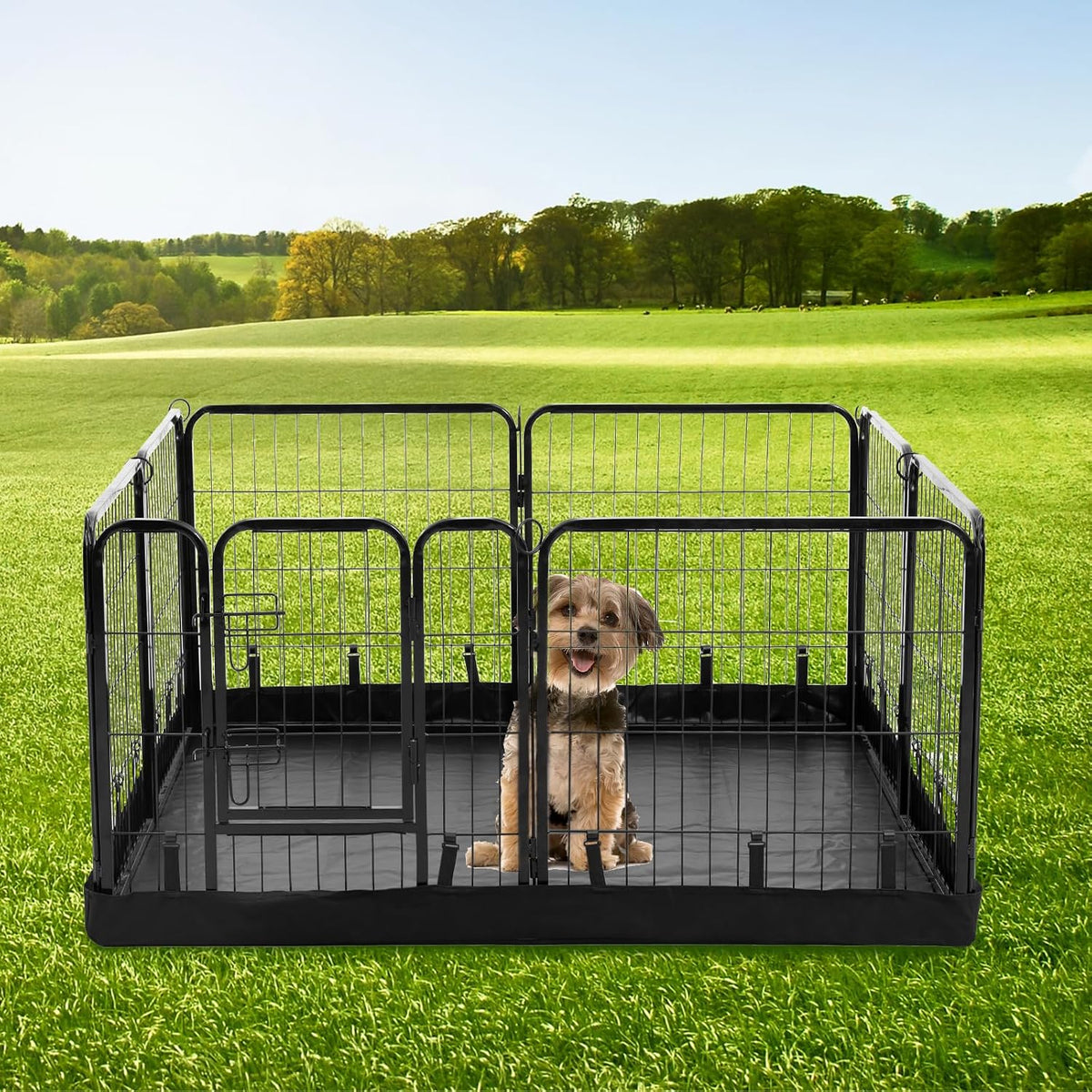 PJYuCien Square Playpen Bottom Pad for 24'' Width 8 Panel Pen, Black