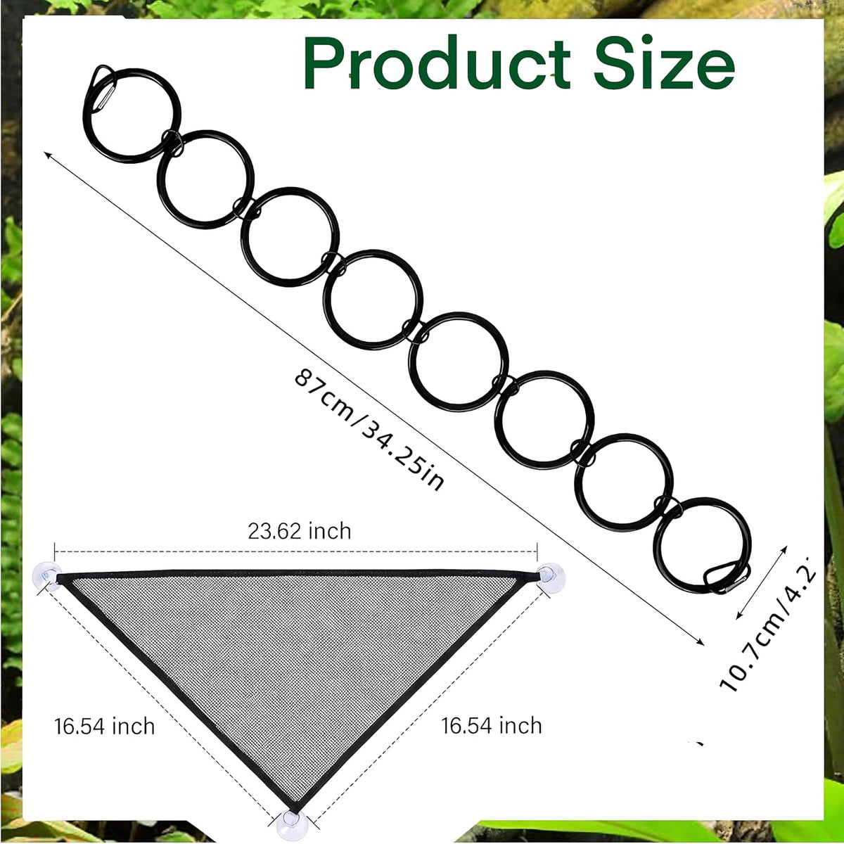Snake Climbing Rings for Ball Python,Snake Enrichment Toys Ball with Hammock,Reptiletank Cage Decor Habitat Accessories for Terrarium